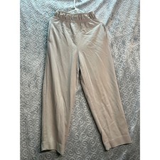 Giorgio Armani Wool Trousers Pants Beige Elastic Waist Italy Made Women's