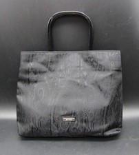 Etro Milano Borsa Tote Bag Paisley in Tela Nera Manici Lucidi
