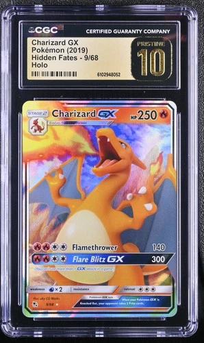 2019 POKEMON SUN & MOON HIDDEN FATES #9 CHARIZARD GX CGC 10 PRISTINE