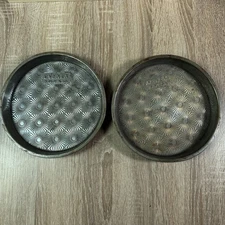 Vintage Ovenex N-19 9" Starburst Pattern Round Cake Pie Pans Set of 2 USA