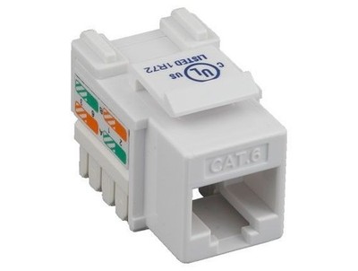 Cat6 RJ45 UTP 110 Type Punch Down Keystone Jack - BK/BU/GN/IV/OR/RD/WH/YE