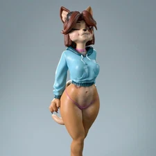 1/24 Little Fox Statue FUTA Uncolored Unassembled 3D Printing Sesin Model Kit GK