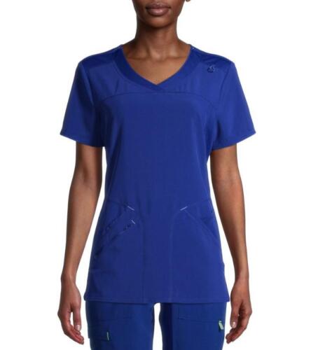 NEW NWT Sz 3XL Stretchy Royal Blue Nurse Medical Hospital Uniform Scrub Top