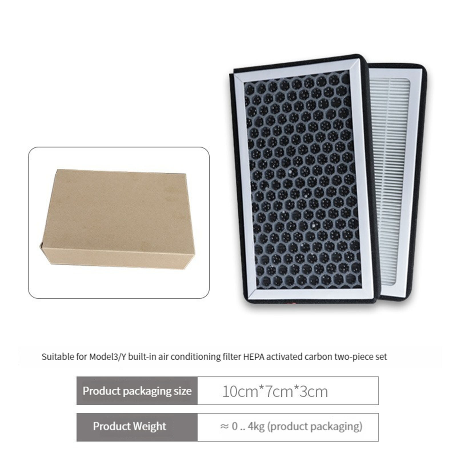 Upgraded HEPA Air Filter Activated Carbon For Tesla Model 3 Model Y Accessories