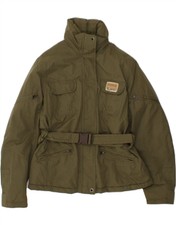 Napapijri Womens Property Windbreaker Jacket Uk 14 Large Khaki Polyamide Bt82