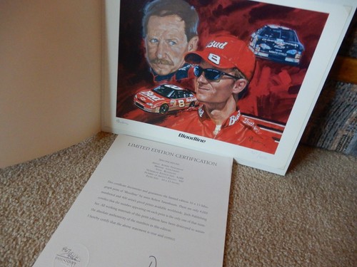 DALE GAINHARDT SR JR STAMPA LITOGRAFICA LINEA DI SANGUE 10 X 13" ROBERT TANENBAUM - Foto 3 di 6