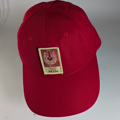 Maker's Mark Mile Solid Red Strapback One Size New Canvas Cap Hat