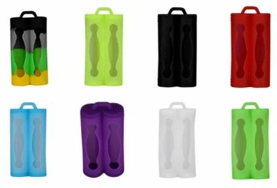 GEO-VERSAND 10x Batería Almacenamiento 18650 para Viajar Caja Funda Silicona Llavero