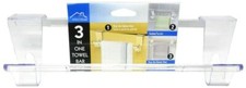 Clear 3 in 1 Over Cabinet Door Shower Bath 11" Towel Rack Bar Optional Suction