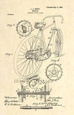 Official Schwinn Bicycle US Patent Art Print - Vintage 1899 Antique Original - 5