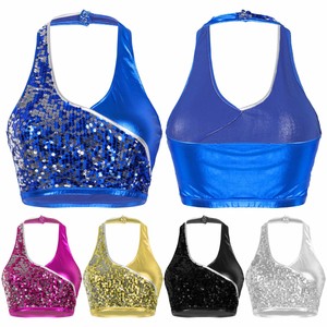 blue sparkly crop top