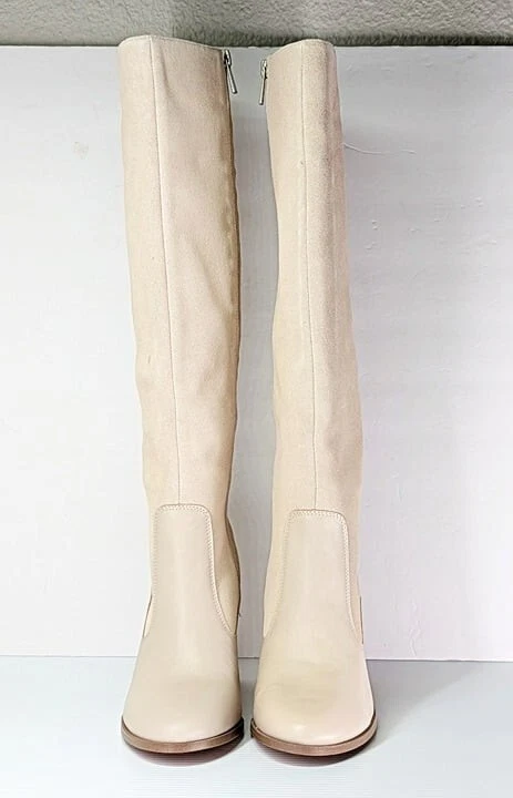 Espléndidas botas hasta la rodilla de prado para mujer en gamuza de tapioca talla 7,5 (precio de venta sugerido por el fabricante 225 USD) Foto 3 de 4