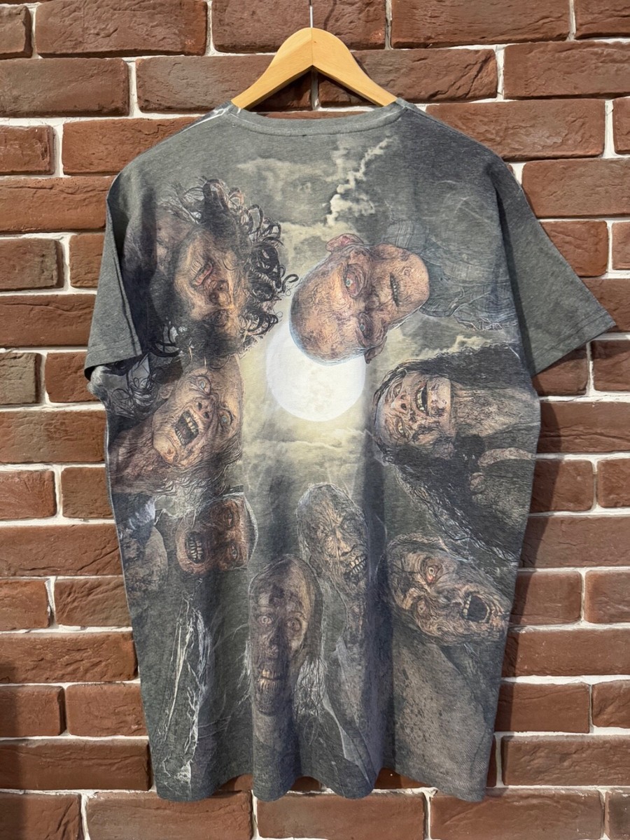 Vintage Y2K The Walking Dead All face Zombie Moon T-shirt xl