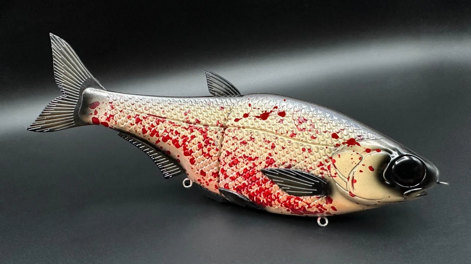 HINKLE SHAD CLON "HUESO SANGRIENTO" CEBO DE NATACIÓN PINTADO PERSONALIZADO 9"/5,5 OZ. GLIDEBAIT🔥👑 Foto 2 de 4