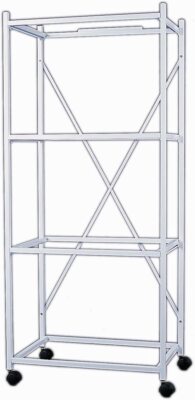 YML 4-Shelf Rolling Bird Breeding Cage Stand White Heavy Duty Caster Wheels 58''H