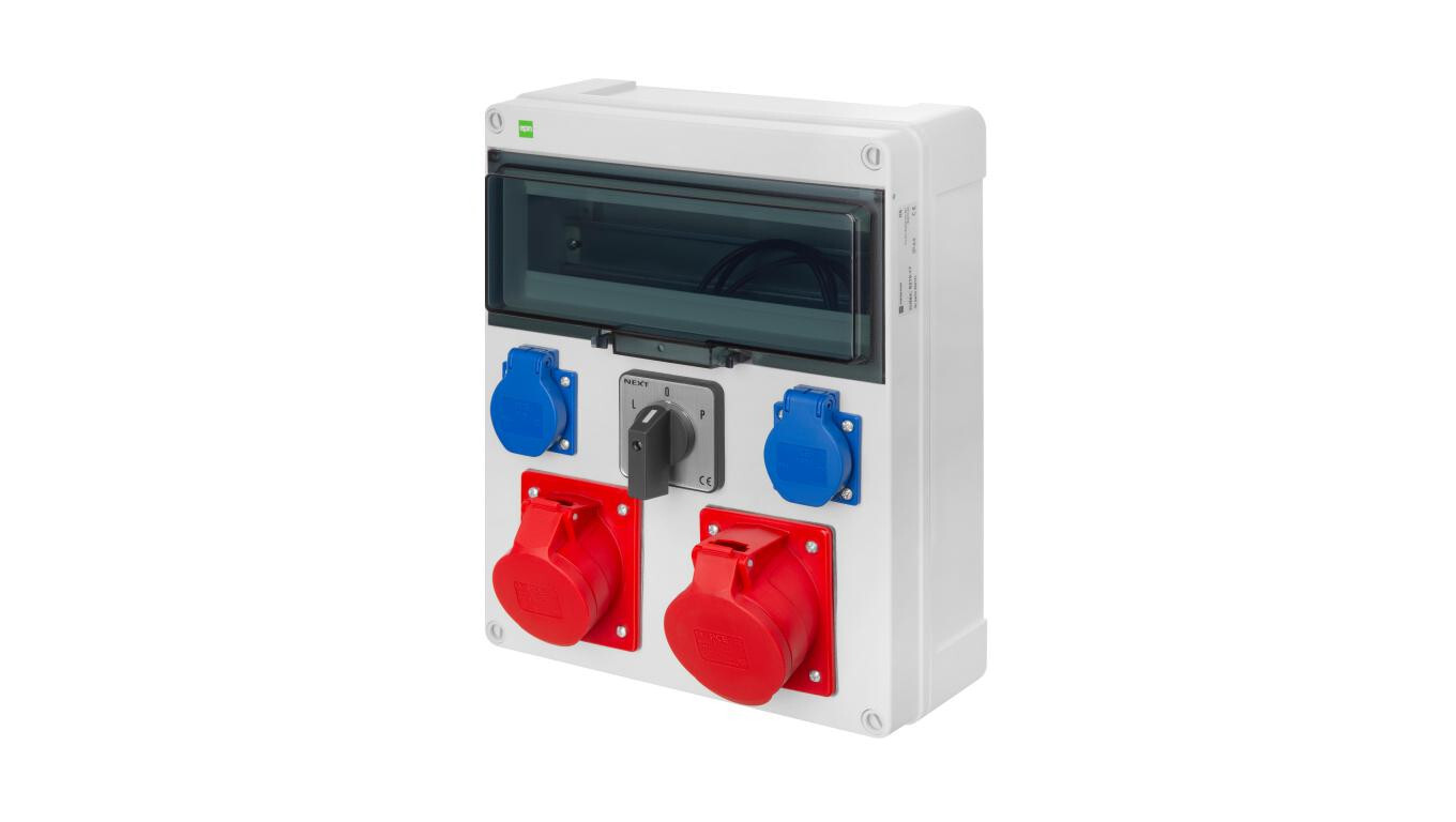 Construction switchgear RS-13 13-mod. L/R switch, 2X2P+Z, 16A/5P, 32A/5P, /T2UK