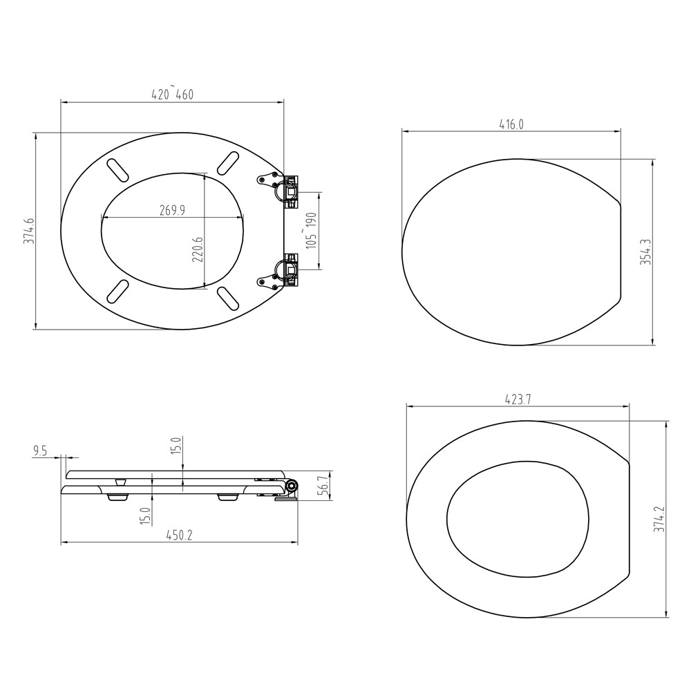 Replacement Matt White Wooden Toilet Seat Universal Cambridge Soft