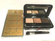 Borghese Satin Shadow Milano Eye Shadow Duo/Gel liner Belleza Brown NIB