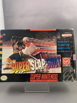 Super Slap Shot | Super Nintendo SNES CIB Complete | w/ Box Protector
