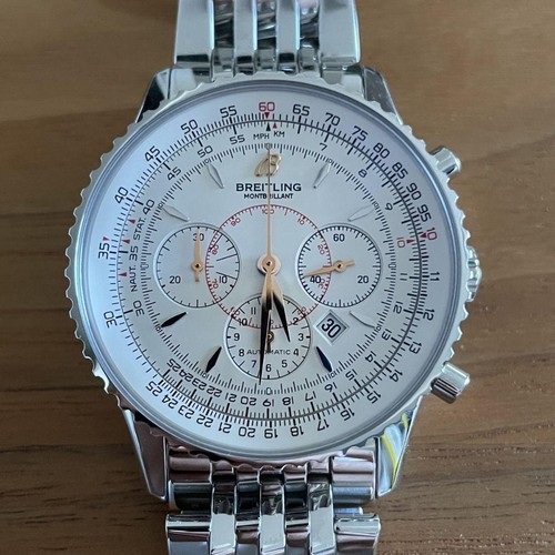 Montbrillant Breitling Chronograph A41370 Watch Silver With Case