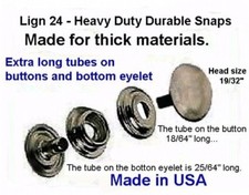 20 Sets NICKEL Heavy Duty made for Real THICK Material LEATHER SNAPs NO TOOLS