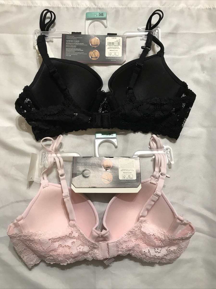 NWT NOBO No Boundaries T Shirt Bra Converts to Racerback Lace Frame Pick  Sz/Clr