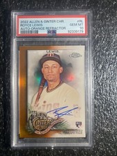 2022 TOPPS ALLEN & GINTER CHROME AUTO RC ROYCE LEWIS ORANGE REFRACTOR /25 PSA 10
