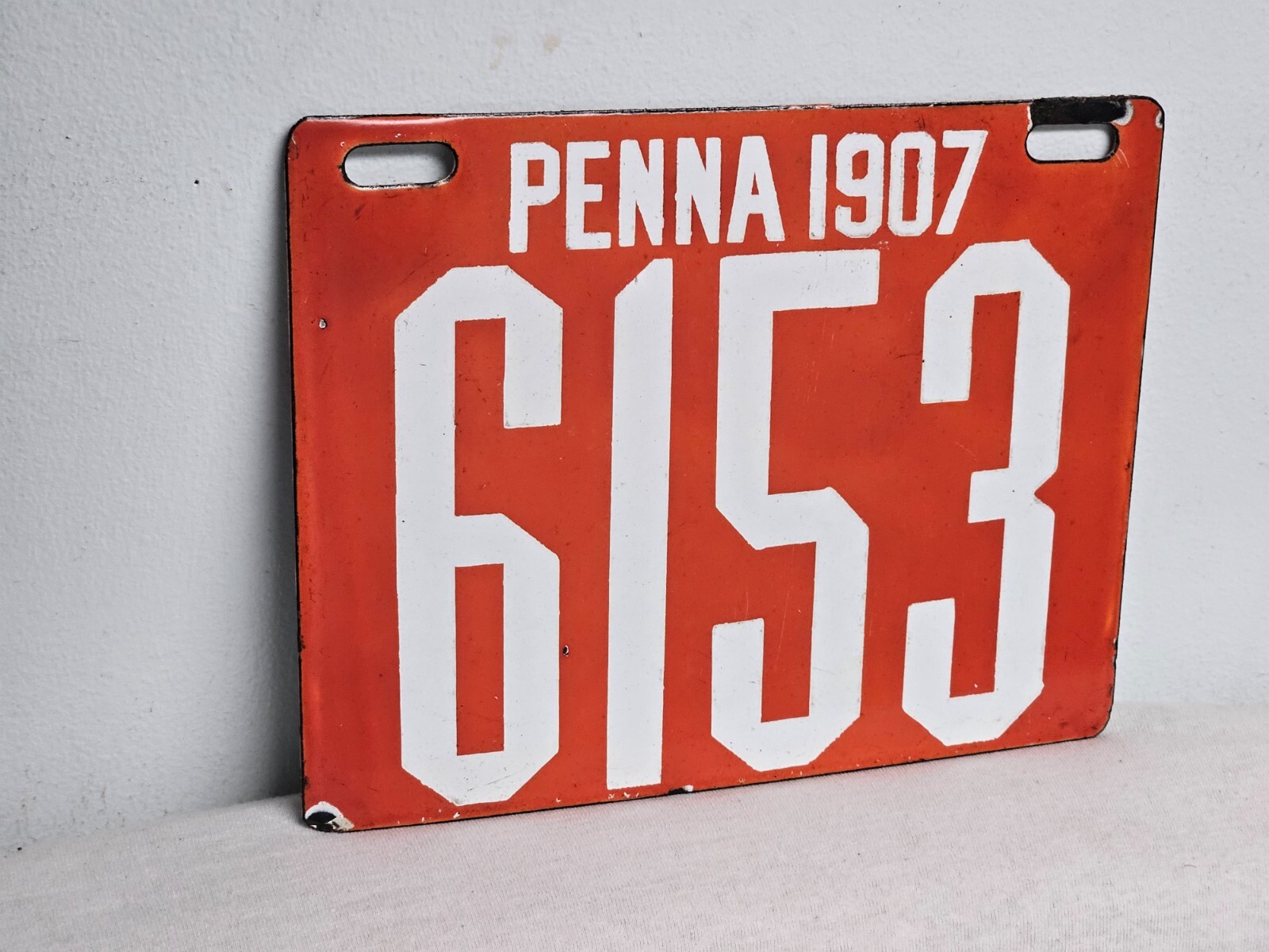 1907 4 Digit Pennsylvania Porcelain License Plate eBay