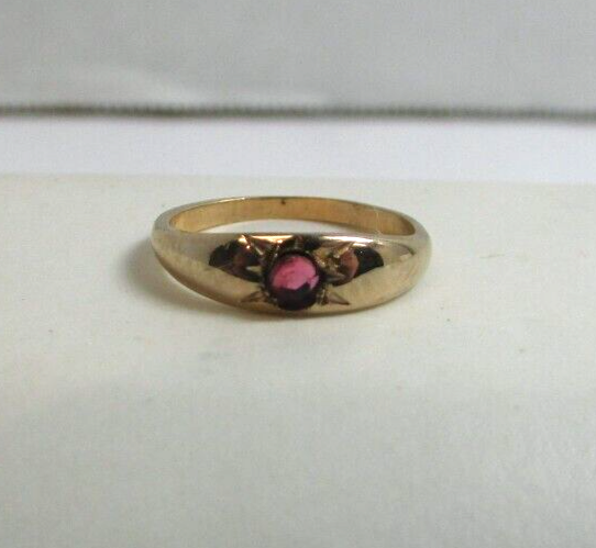 Vintage A&Z 10K Yellow Gold Pink Stone Child Baby Ring Below Vintage A&Z 10K Yellow Gold Pink Stone Child Baby Ring Below