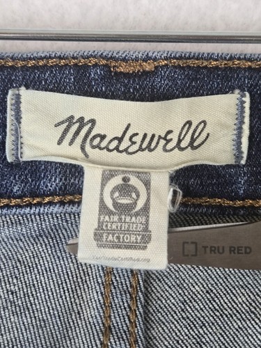 Madewell Mid Rise Kick Out Jeans Size 32 Blue Cotton Blend Womens Cropped Flare - Picture 3 of 10