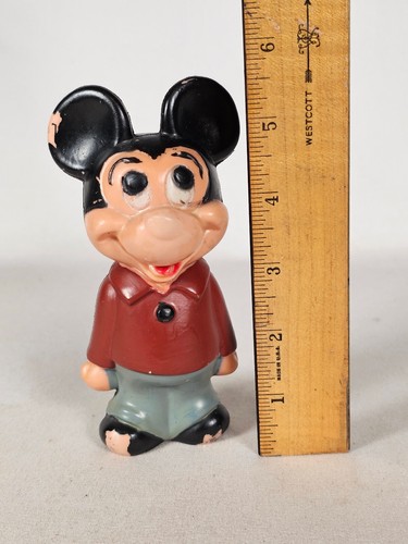 1960s Walt Disney Mickey Mouse Plastic Toy Figure • Hong Kong • Hanna Barbera - Picture 3 of 6