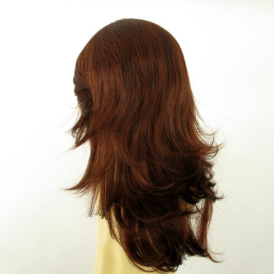 Perruque Longue Femme Couleur Châtain Cuivré Intense - Modèle DONNA 322 - Synthétique Lisse - Neuf Avec étiquettes