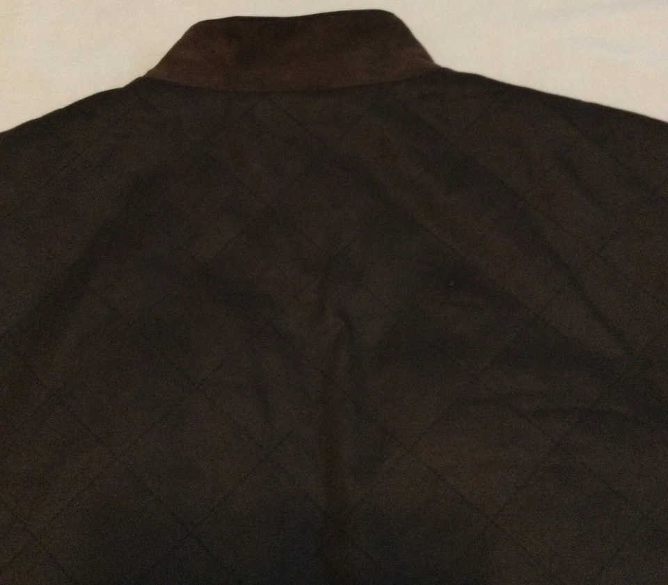 Cabela’s Mens’s Leather Trim Quilted Vest Tall Large Old Money Brown Full Zip - Image 4 of 4
