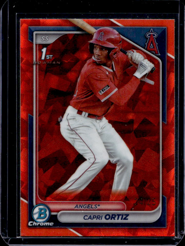 2024 Bowman Chrome Sapphire Capri Ortiz Orange Refractor 1st Prospect #24/25