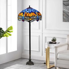 Luxury Tiffany Style Stained Glass Floor Lamp- Elegant Design for Living Room UK