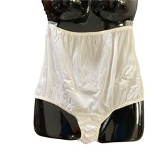 Vtg Movie Star Panties White Nylon Cotton Mushroom Gusset Granny Panty Sz 6 New