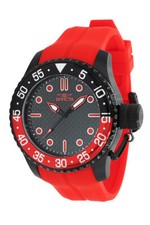 Invicta Pro Diver Men's 50mm Black Carbon Fiber Red Quartz Watch 38752 Rare