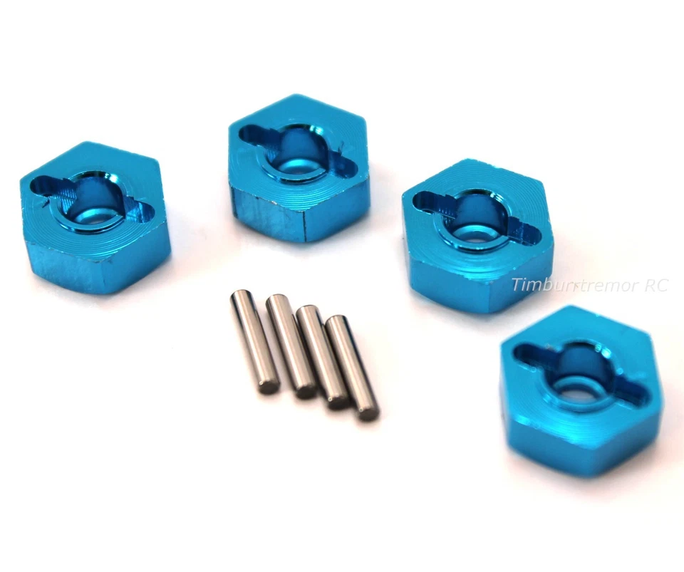 HSP 02134 Blue Aluminum Wheel Hex Hubs 12mm & Pins for Redcat Tornado EPX S30 - Image 3 of 3