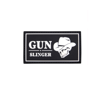 Gun Slinger Western Cowboy Moral Salon Sheriff USA 3D Rubber Patch 4x7cm #27117