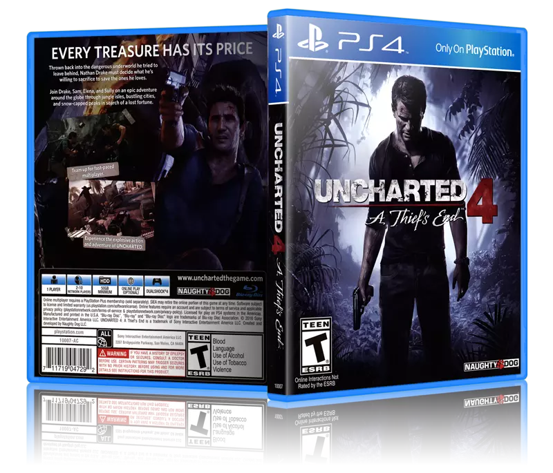 Uncharted 4 A Thief s End Replacement PS4 Cover and Case. NO