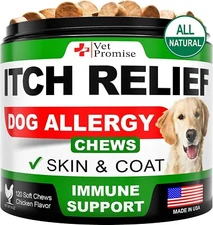 Dog Allergy Chews - Itch Relief for Dogs - Dog Allergy Relief - Anti Itch for Do