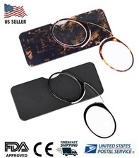 Thin Reading Glasses,Armless Nose, Men Women, Carrying Case, Pocket, Cellphone