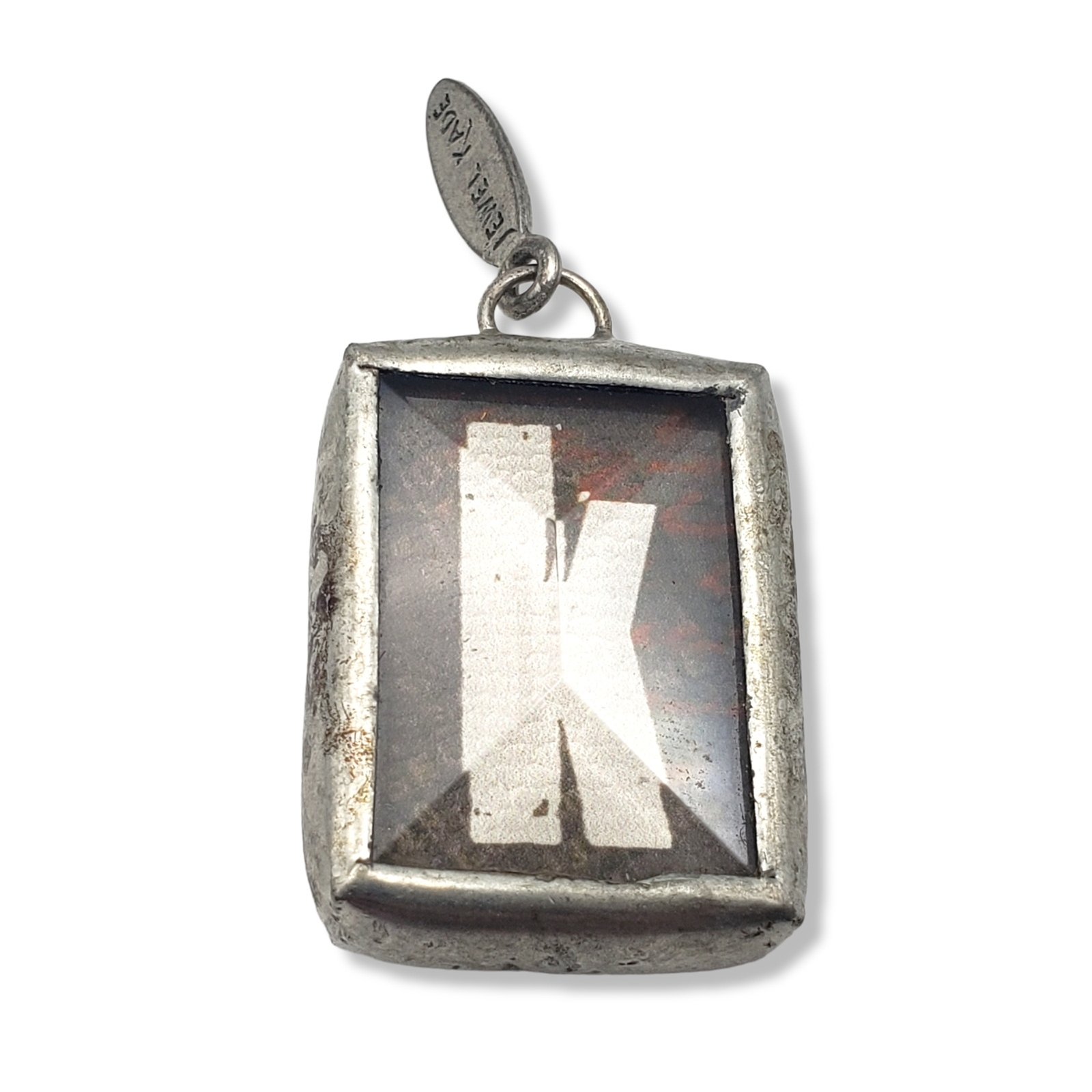 Jewel Kade Chunky Type Face Initial Letter K Pendant Gem
