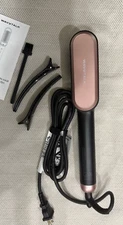 Wavytalk Hair Straightener Brush, Ionic Hair Straightening Brush Rose Gold