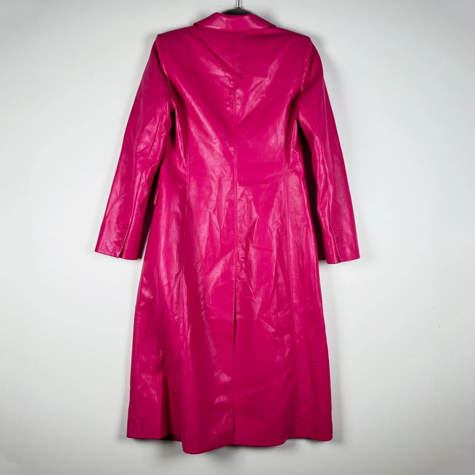 Blazer gabardina Alice + Olivia Macey imitación cuero cuello muesca un botón S Foto 4 de 4