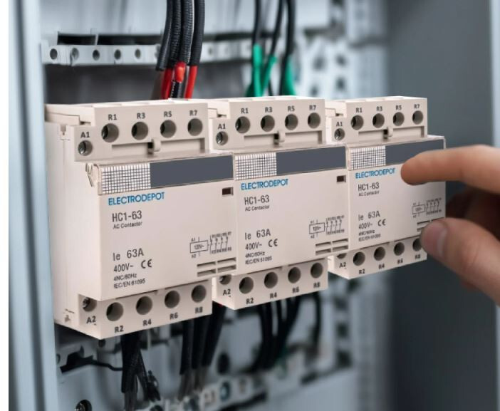 12 Pole Contactor 40AMP, 3X4 DIN Rail, 110/120VAC Coil 40A Lighting 30A ...
