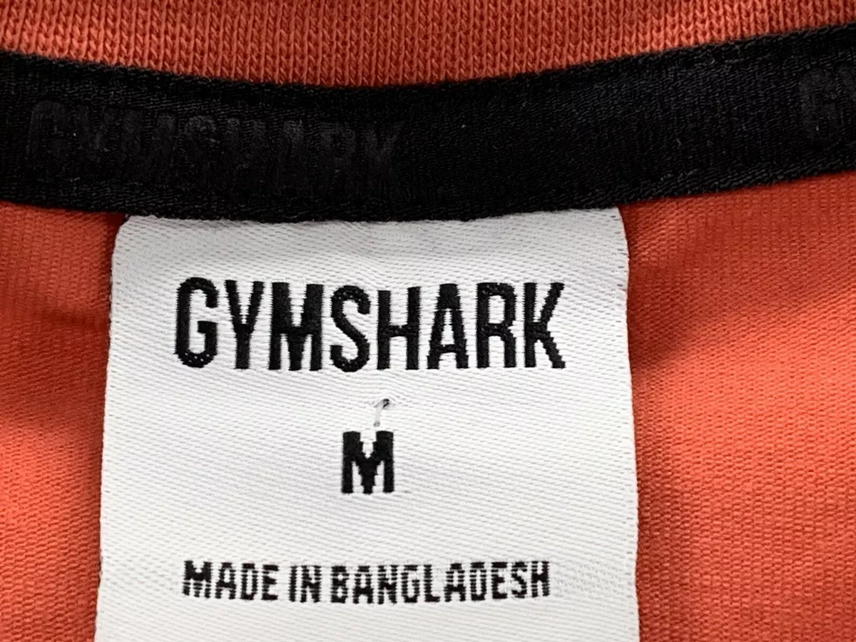 GymShark Women's Short Sleeve Orange White Logo Activewear Graphic