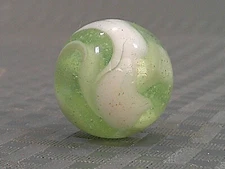 Vintage 1940s Green White Swirl Marble Banger Shooter Boulder Bonker Masher
