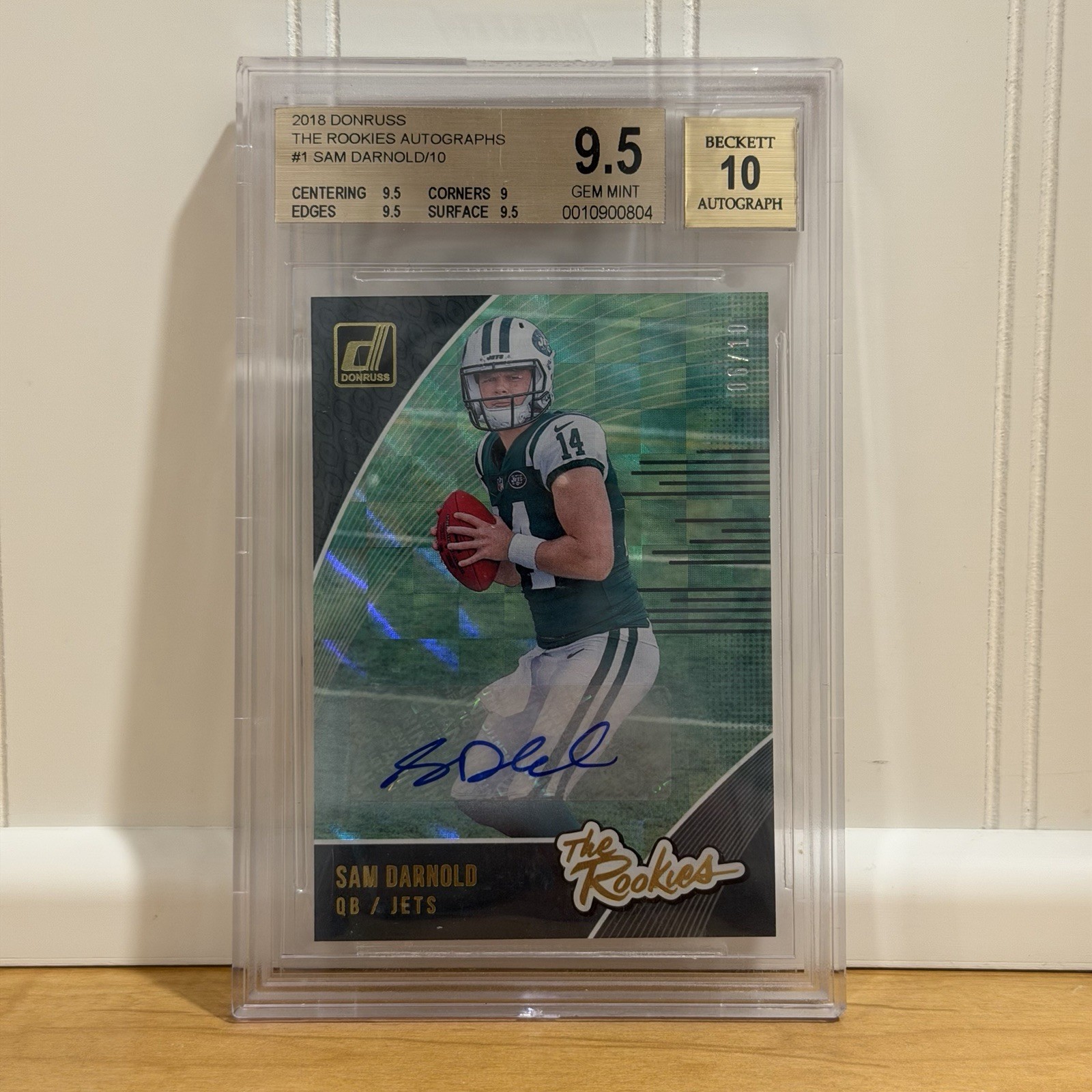 2018 Donruss Sam Darnold The Rookies Auto /10 BGS 9.5 #R-1 Seahawks Super Bowl