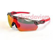  OO9208  Mens Oakley Radar EV Path Transparent grey Red Polarized Sunglasses